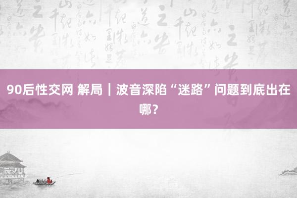 90后性交网 解局｜波音深陷“迷路”问题到底出在哪？