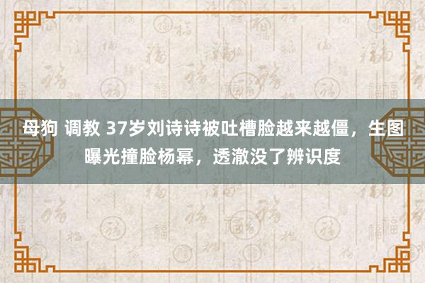 母狗 调教 37岁刘诗诗被吐槽脸越来越僵，生图曝光撞脸杨幂，透澈没了辨识度