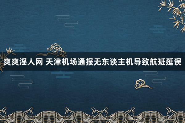 爽爽淫人网 天津机场通报无东谈主机导致航班延误