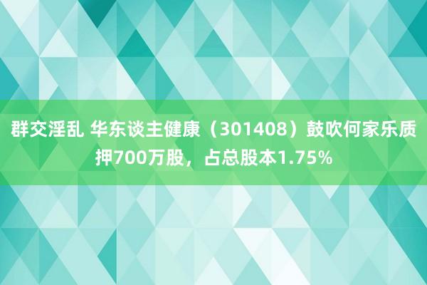 群交淫乱 华东谈主健康（301408）鼓吹何家乐质押700万股，占总股本1.75%