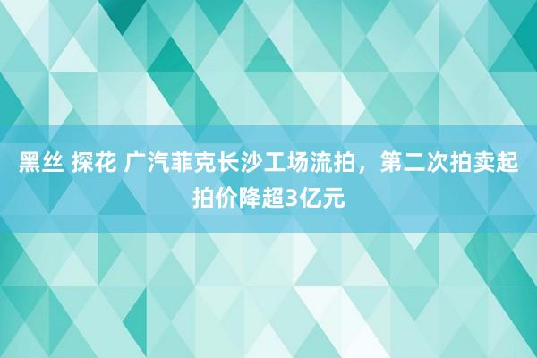 黑丝 探花 广汽菲克长沙工场流拍，第二次拍卖起拍价降超3亿元