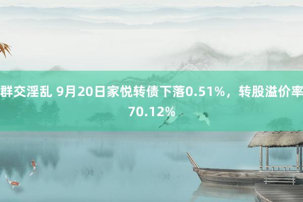 群交淫乱 9月20日家悦转债下落0.51%，转股溢价率70.12%