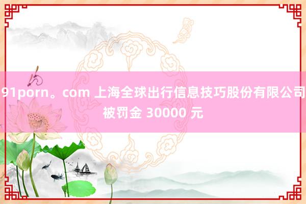 91porn。com 上海全球出行信息技巧股份有限公司被罚金 30000 元