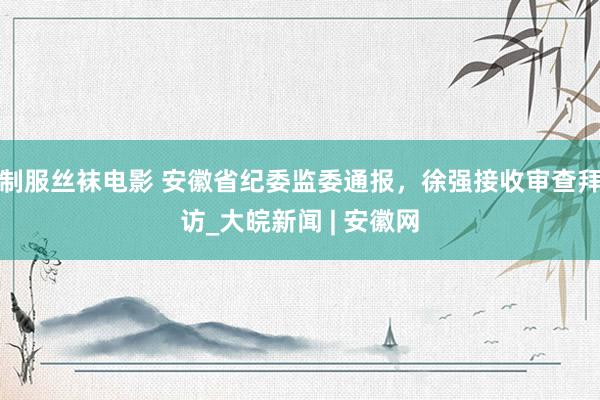 制服丝袜电影 安徽省纪委监委通报，徐强接收审查拜访_大皖新闻 | 安徽网