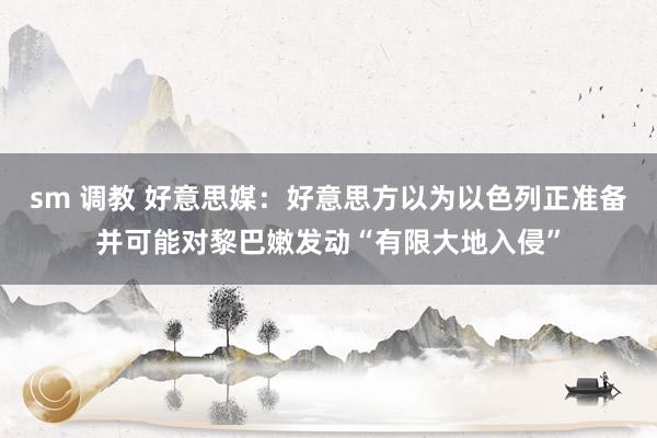 sm 调教 好意思媒：好意思方以为以色列正准备并可能对黎巴嫩发动“有限大地入侵”