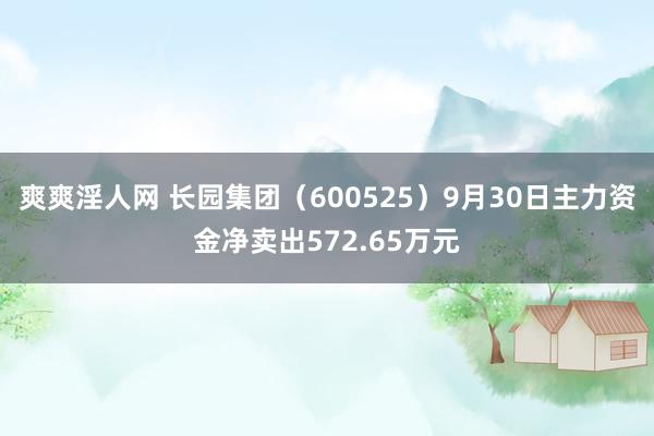 爽爽淫人网 长园集团（600525）9月30日主力资金净卖出572.65万元