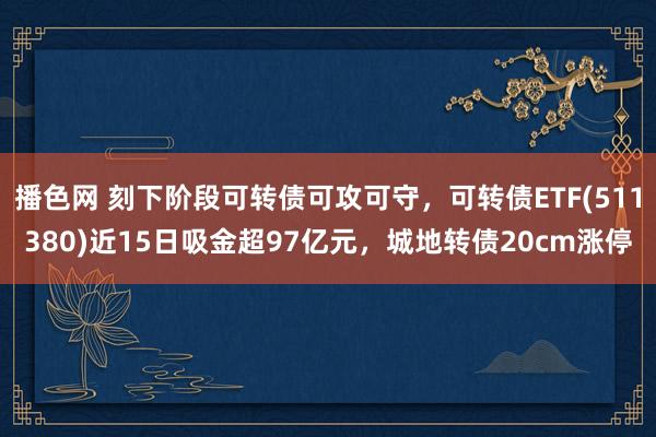 播色网 刻下阶段可转债可攻可守，可转债ETF(511380)近15日吸金超97亿元，城地转债20cm涨停