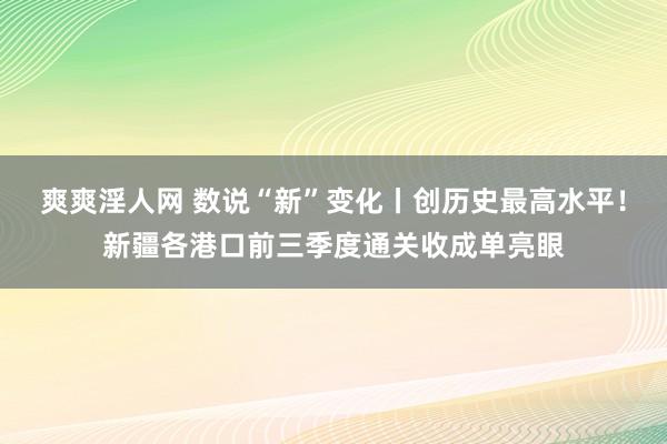 爽爽淫人网 数说“新”变化丨创历史最高水平！新疆各港口前三季度通关收成单亮眼