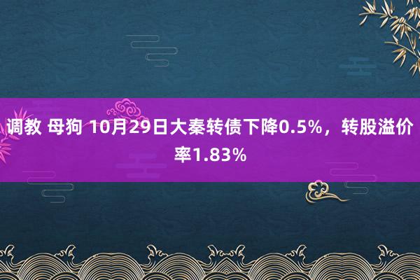 调教 母狗 10月29日大秦转债下降0.5%，转股溢价率1.83%