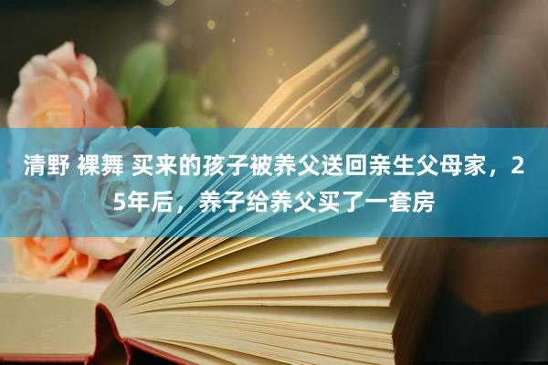 清野 裸舞 买来的孩子被养父送回亲生父母家，25年后，养子给养父买了一套房