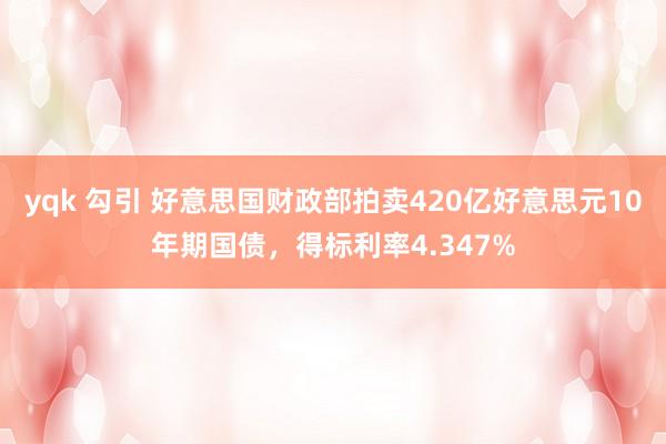 yqk 勾引 好意思国财政部拍卖420亿好意思元10年期国债，得标利率4.347%