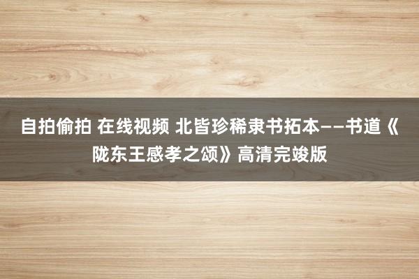 自拍偷拍 在线视频 北皆珍稀隶书拓本——书道《陇东王感孝之颂》高清完竣版