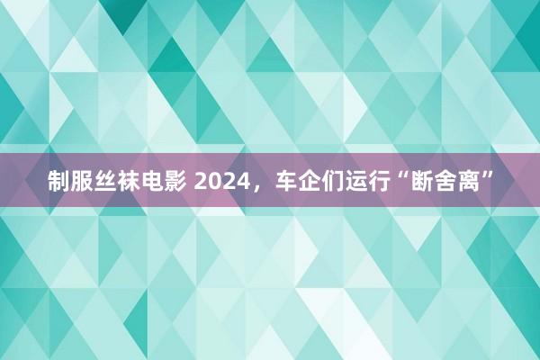 制服丝袜电影 2024，车企们运行“断舍离”