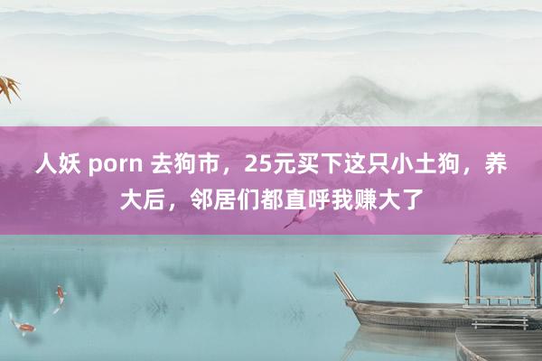 人妖 porn 去狗市，25元买下这只小土狗，养大后，邻居们都直呼我赚大了