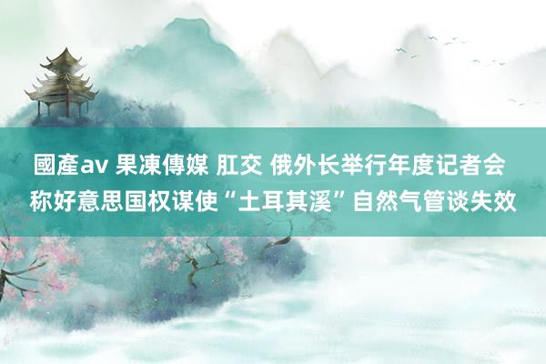 國產av 果凍傳媒 肛交 俄外长举行年度记者会 称好意思国权谋使“土耳其溪”自然气管谈失效