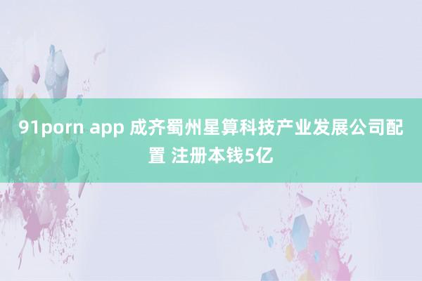 91porn app 成齐蜀州星算科技产业发展公司配置 注册本钱5亿